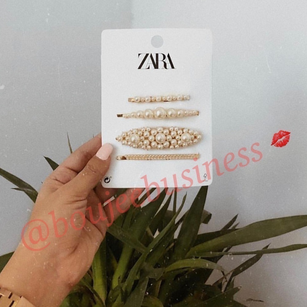 ZARA Pack of Faux Pearl Hair Clips - Picture 1 of 7